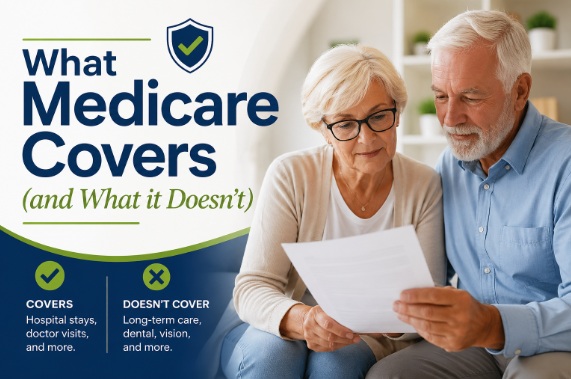 what Medicare covers in Minnesota infographic showing Parts A B C and D