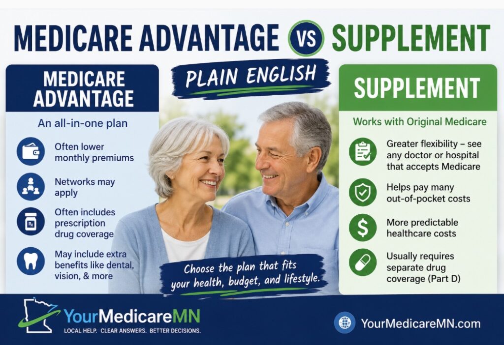 Medicare Advantage vs Supplement plans explained in plain English
